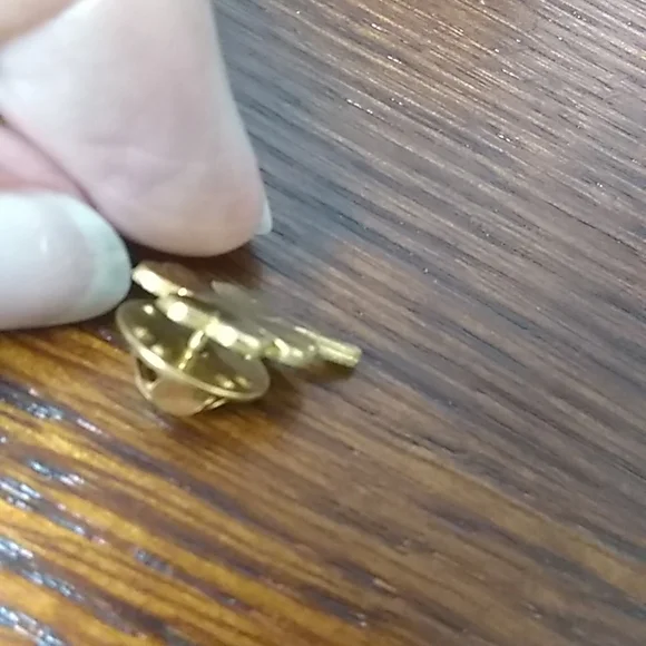 tiny gold 4-leafed clover pinch pin - Picture 2 of 3